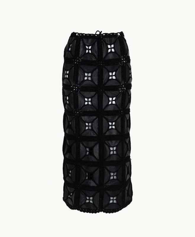 falda negra de piel cotacachi