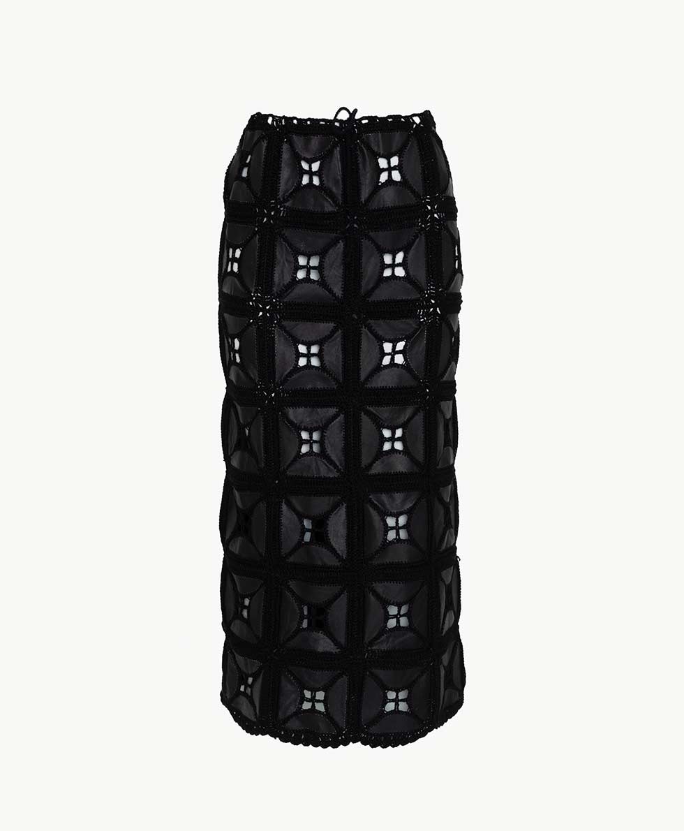 falda negra de piel cotacachi