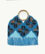 bolsa de piel azul