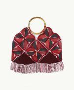 bolsa de piel roja